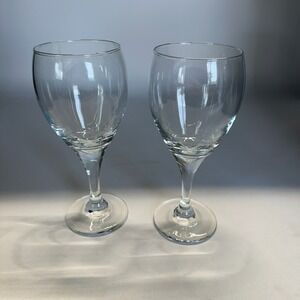 Set of 2 Classic Clear All Purpose Wine Glasses Luna/Teardrop Style Stemware